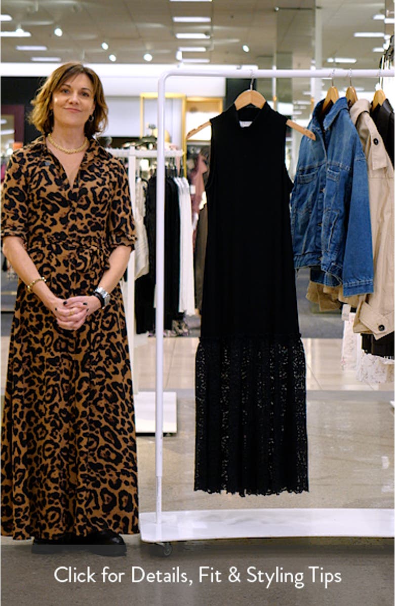 Liana Mixed Media Sleeveless Rib & Lace Dress, sales video thumbnail