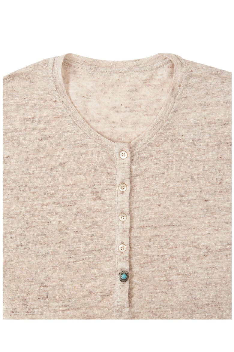 Coralie Seraph Melange Linen T-Shirt, Alternate, color, CAMEL