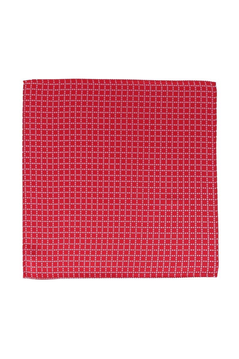 Rowan Geometric Pattern 12x12 Silk Pocket Square, Alternate, color, Red