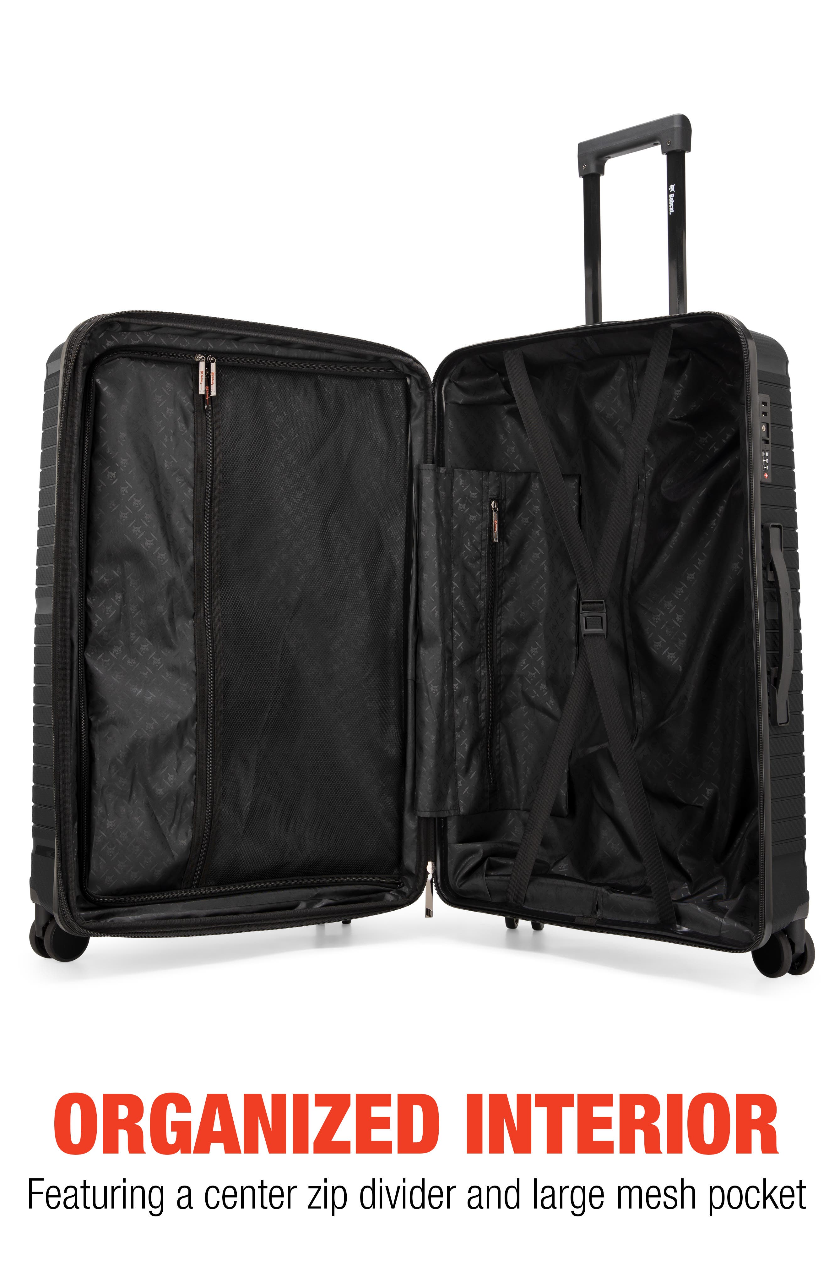 Bobcat Trencher 3 Piece Expandable Spinner Luggage Set with TSA Lock, Alternate, color, Black