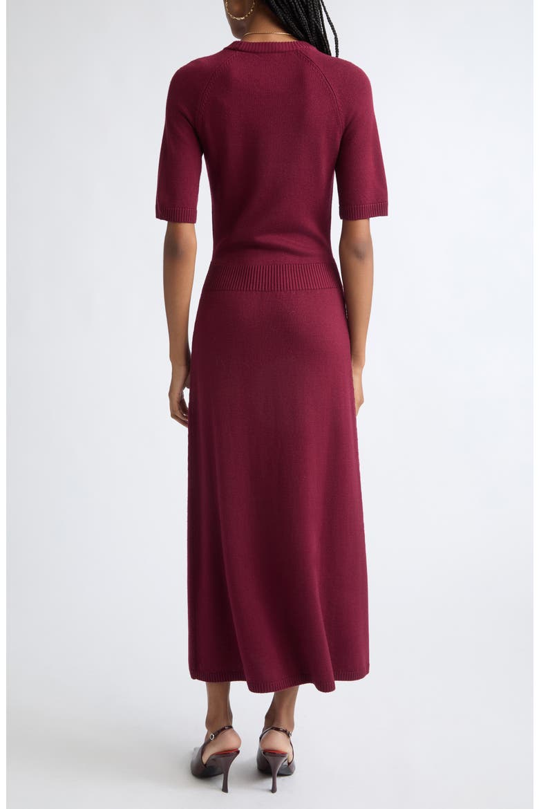 Wendy Wool Sweater Midi Dress, Alternate, color, CRANBERRY