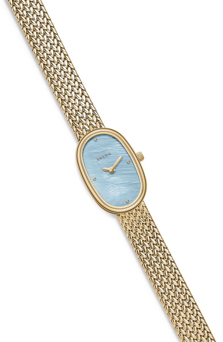 BREDA Jane Tethered Mesh Strap Watch, 18mm, Alternate, color, Gold