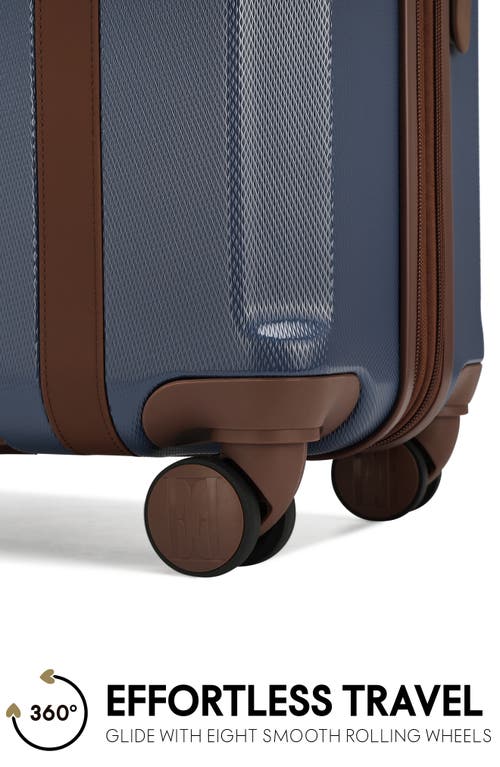 Elle Luxe Journey 3 Piece Expandable Retro Spinner Luggage Set In Blue