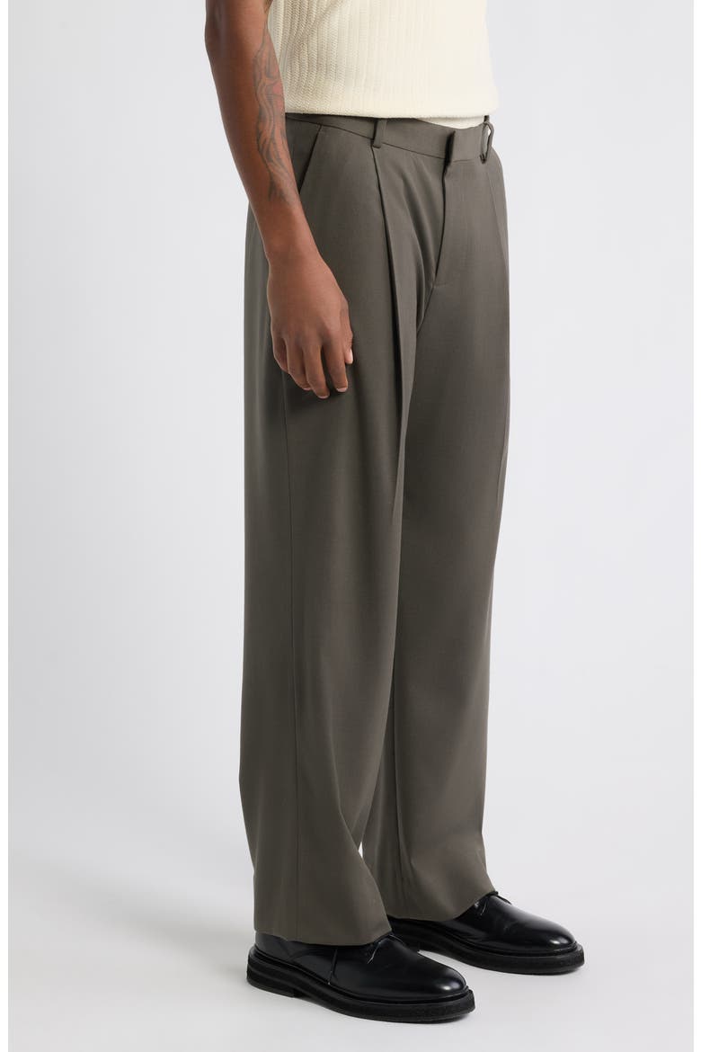 Pleated Tapered Pants, Main, color, GREY HARBOR