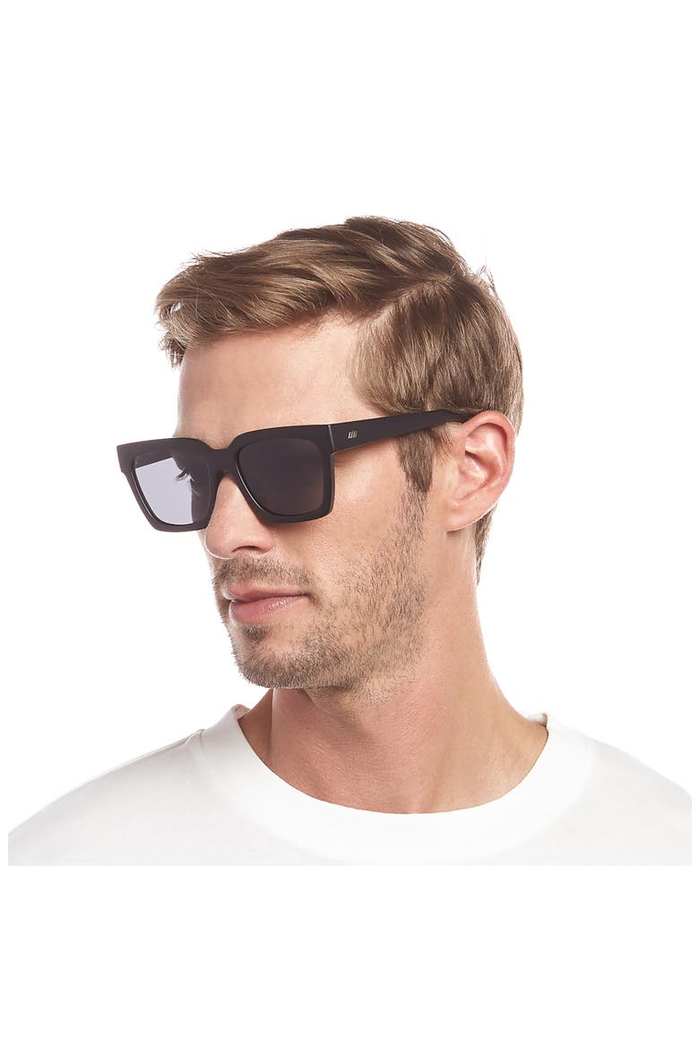 56mm Weekend Riot Sunglasses, Alternate, color, MATTE BLACK/ SMOKE MONO