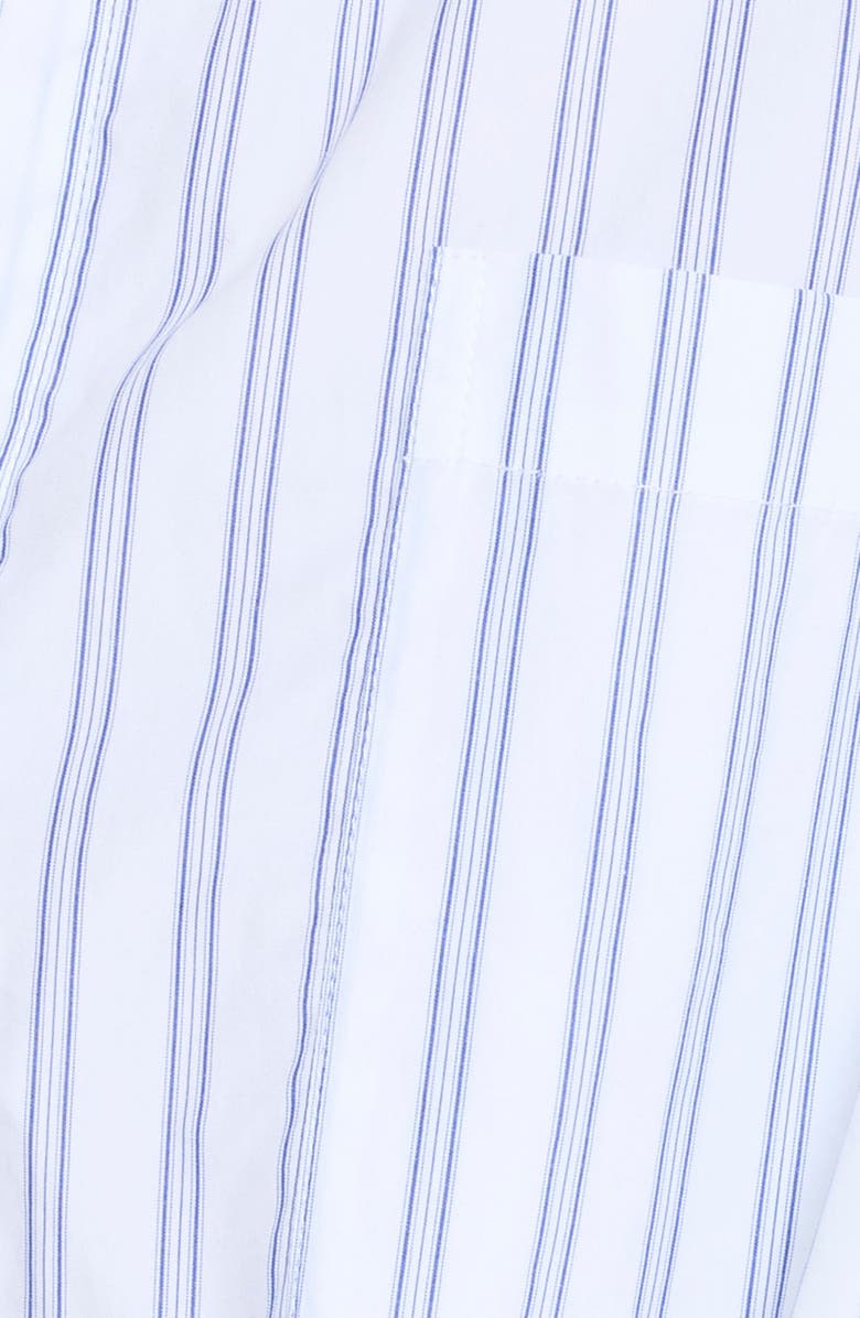 TWP New Earl Stripe Cotton Button-Up Shirt, Alternate, color, White / Midnight