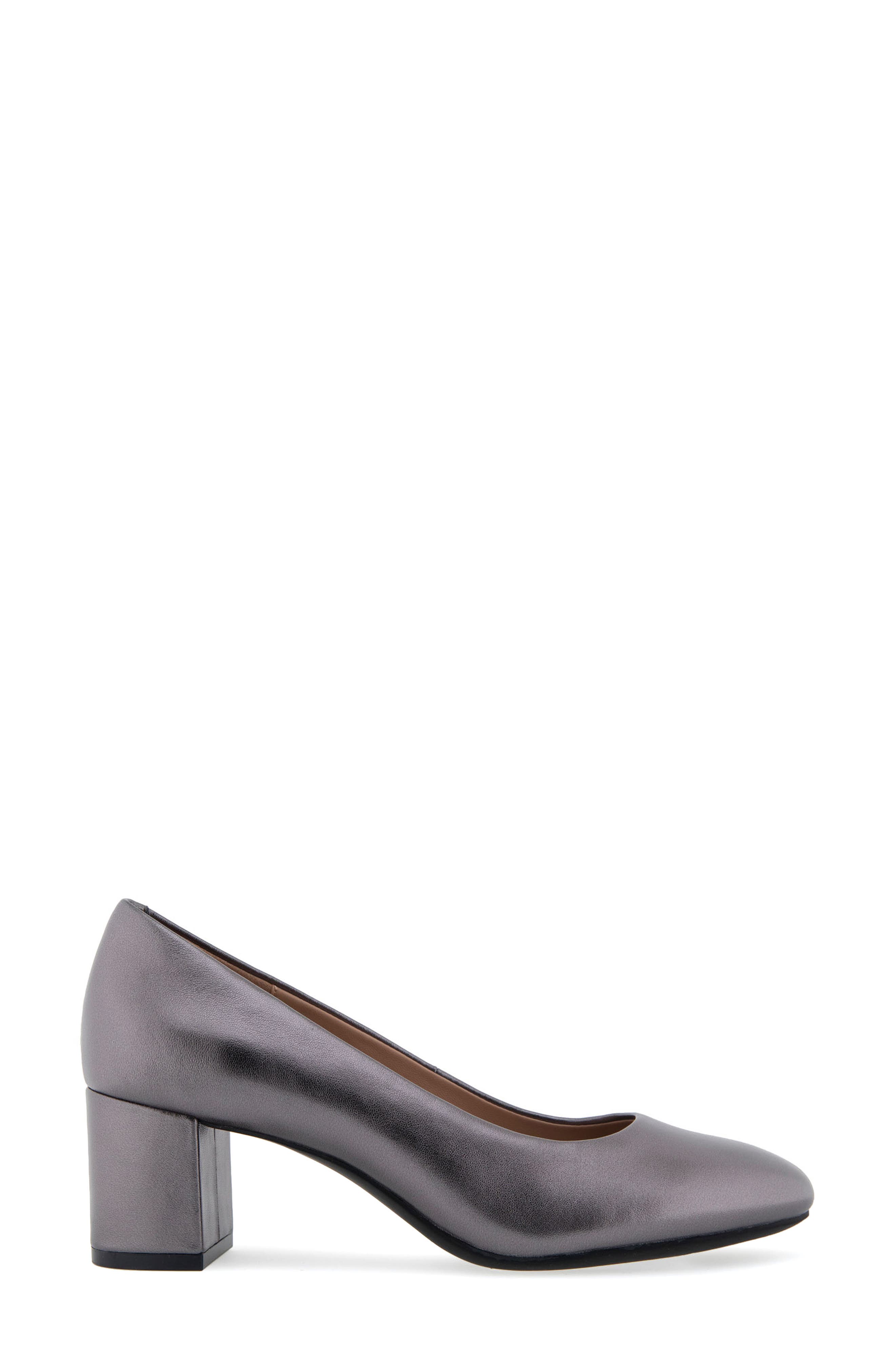 Ebel Block Heel Pump - Wide Width Available, Alternate, color, GUNMETAL METALLIC LEATHER