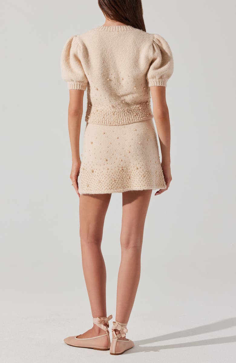 ASTR the Label Joly Puff Sleeve Pearly Button Cardigan, Alternate, color,