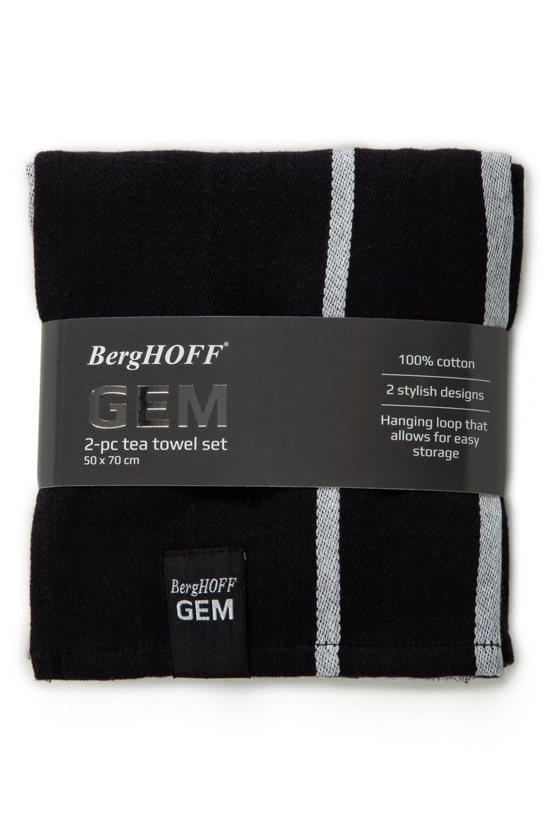 Gen 2-Piece Tea Towel Set, Alternate, color, BLACK