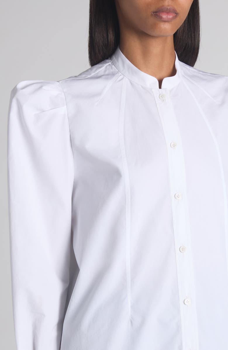 McQueen Cotton Poplin Button-Up Shirt, Alternate, color, Opticalwhite