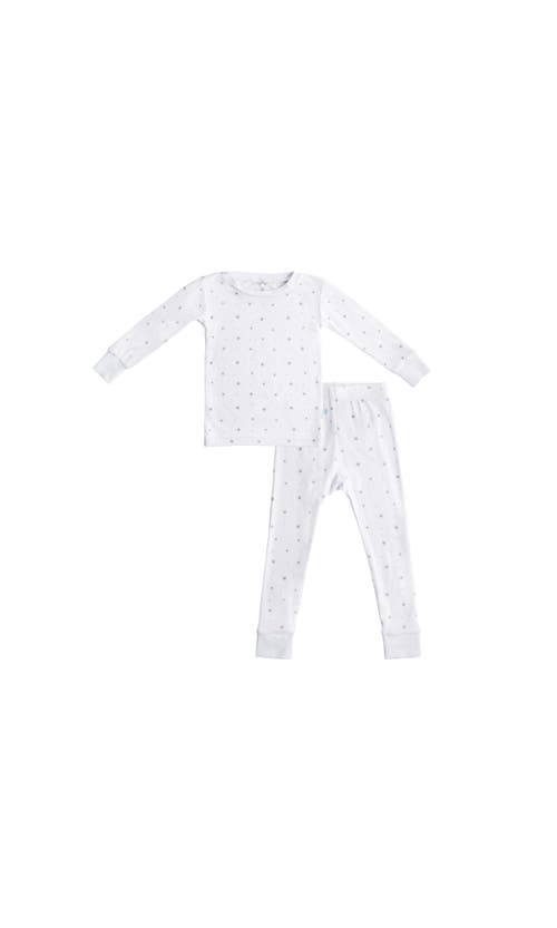 Dreamland Baby Toddler Pajamas in White With Grey Stars 