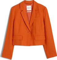 Madewell Crop Linen Blazer