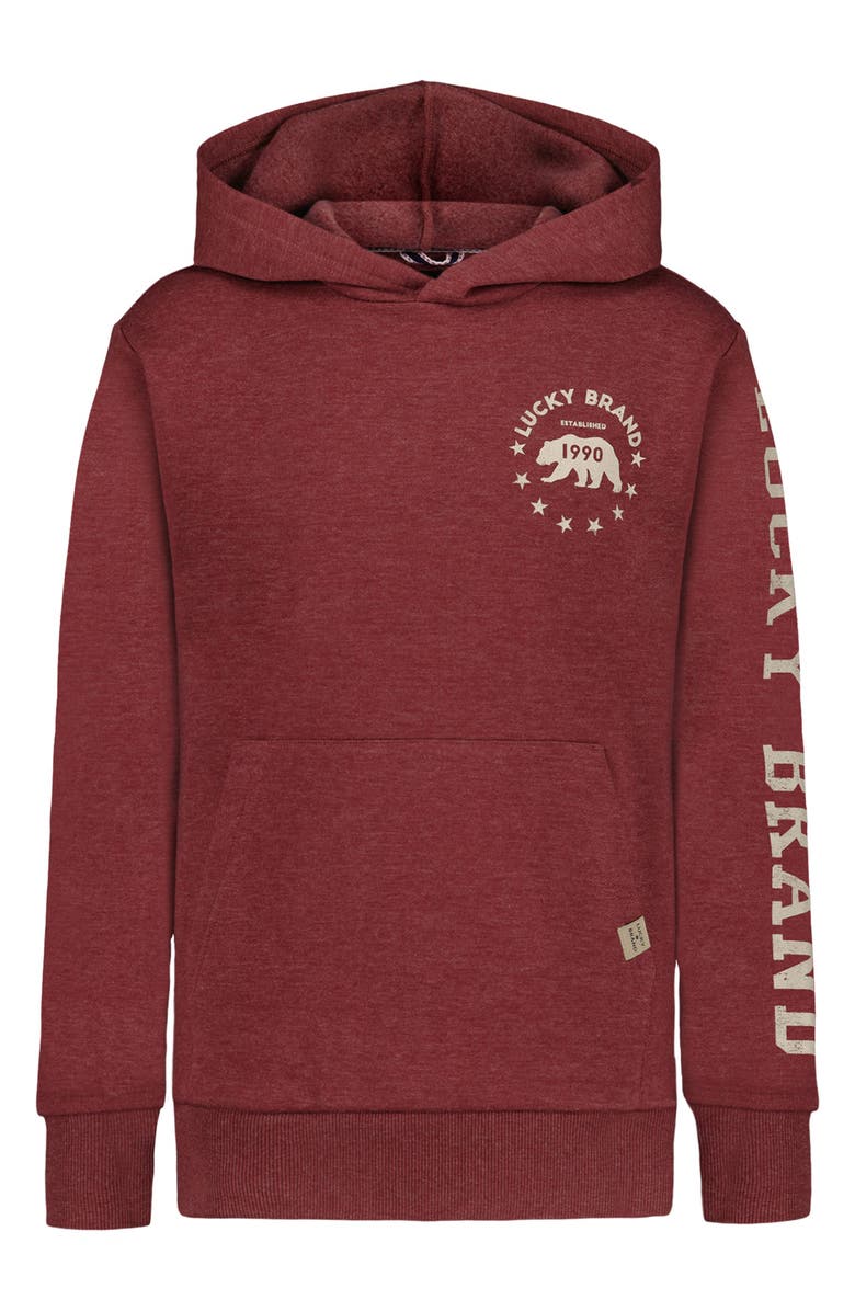 Lucky Brand Kids' Pullover Hoodie, Main, color, Port Heather