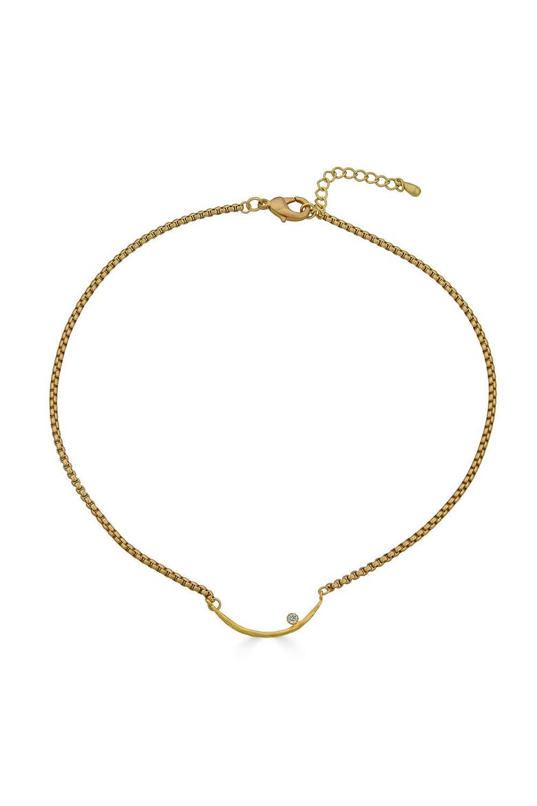 Curved Bar Necklace, Main, color, Gold