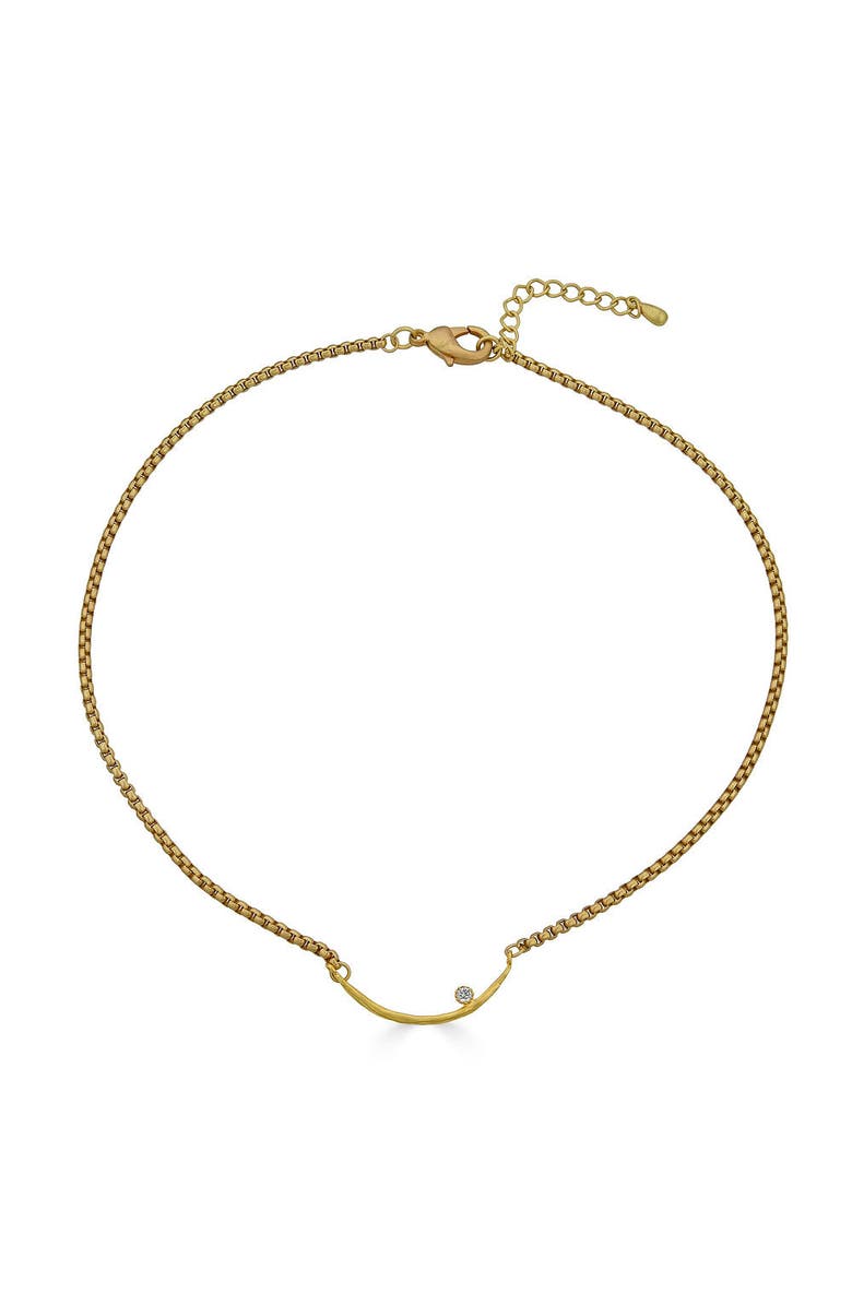 Loni Paul Jewelry Curved Bar Necklace, Main, color, Gold