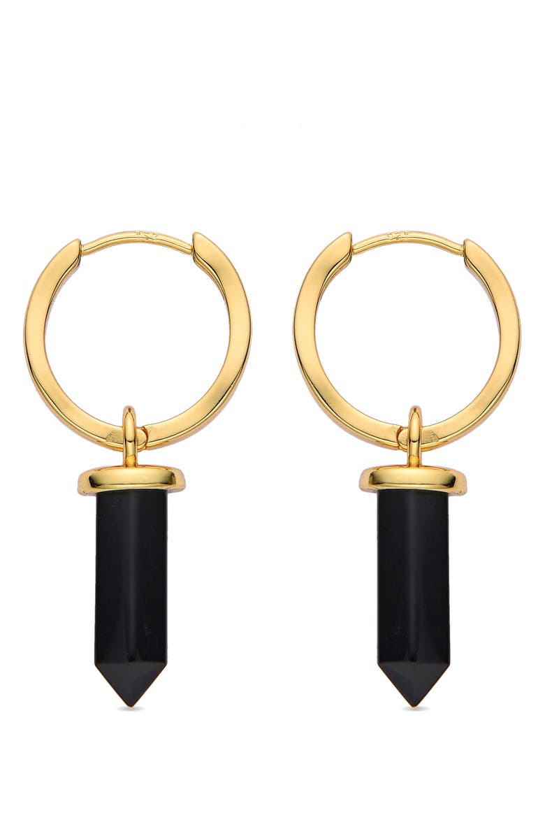 EYE CANDY LOS ANGELES Quartz Huggie Hoop Earrings, Alternate, color, Gold/Black