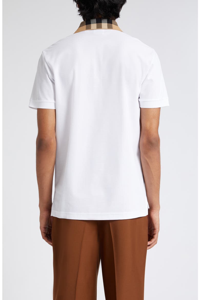 Cody Check Collar Cotton Piqué Polo, Alternate, color, WHITE