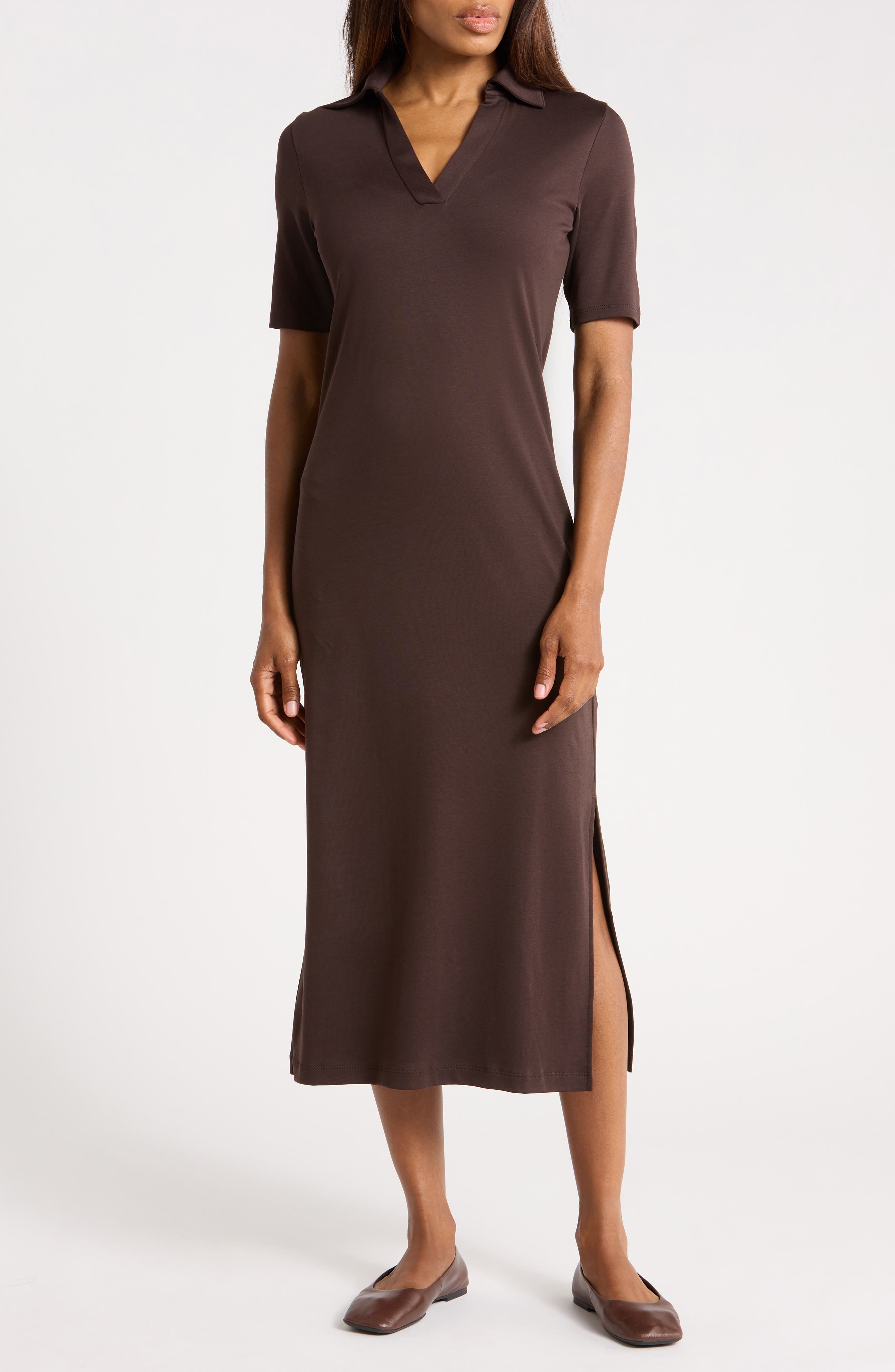 Short Sleeve Cotton Polo Dress