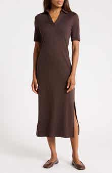 Short Sleeve Cotton Polo Dress
