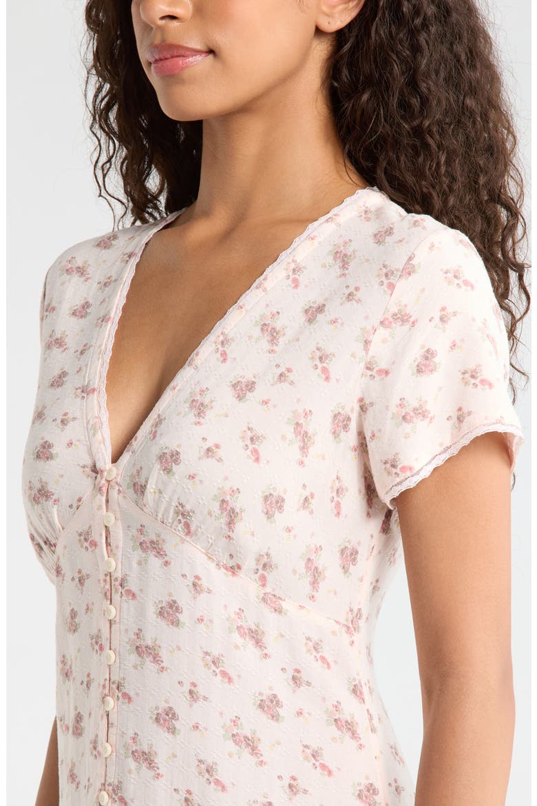 Simone Floral Midi Dress, Alternate, color, BLUSH FLORAL
