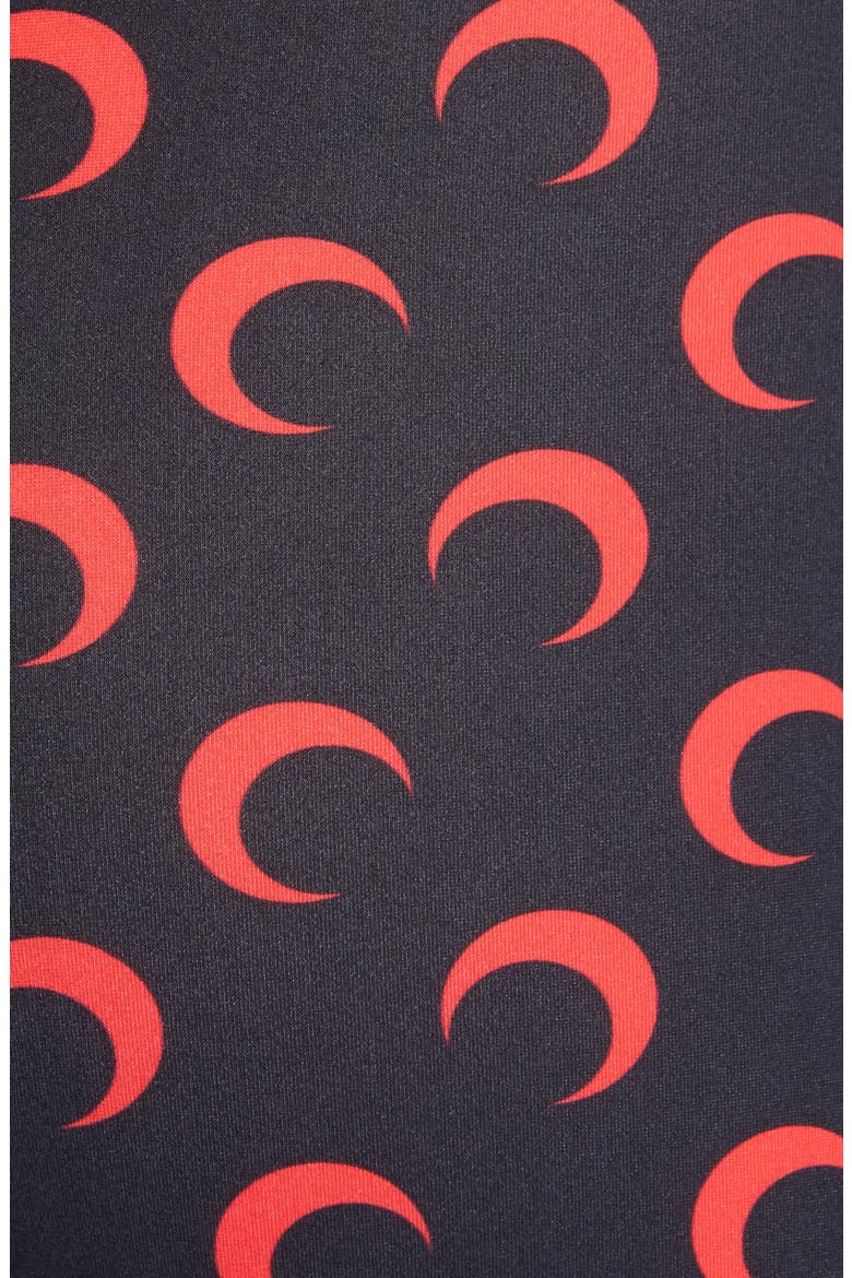 Crescent Print Jersey Biker Shorts (Nordstrom Exclusive), Alternate, color, ALL OVER BLACK/ RED MOON