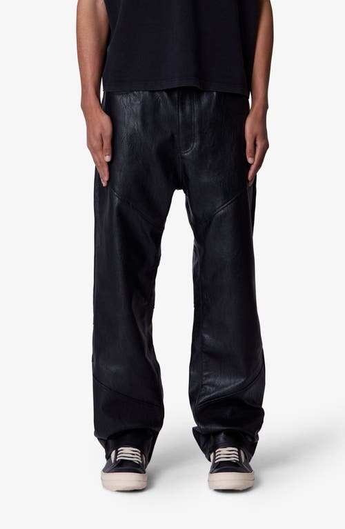 Mnml Ultra Baggy Faux Leather Pants In Black