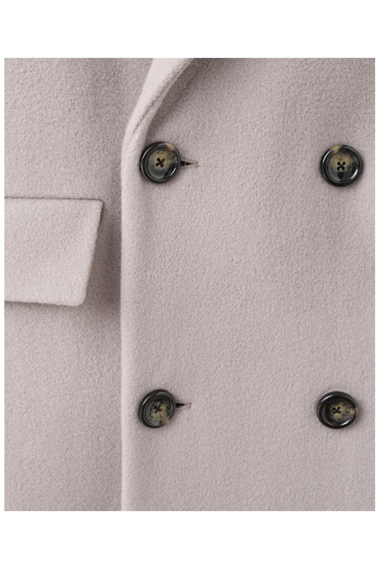 Double Breasted Virgin Wool Blend Coat, Alternate, color, GREY