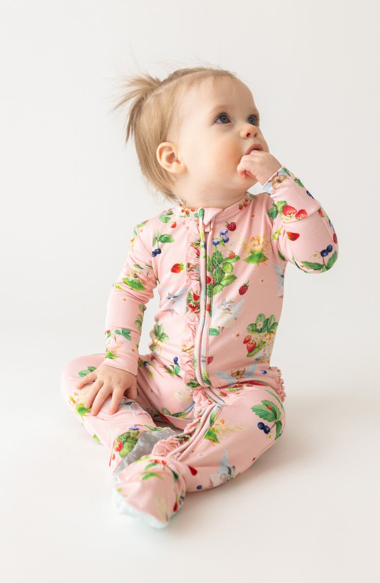 Posh Peanut Annabelle Floral Fitted Footie Pajamas, Alternate, color,