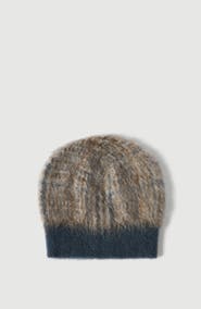 Brunello Cucinelli Mohair and would Prince of Wales double knit beanie