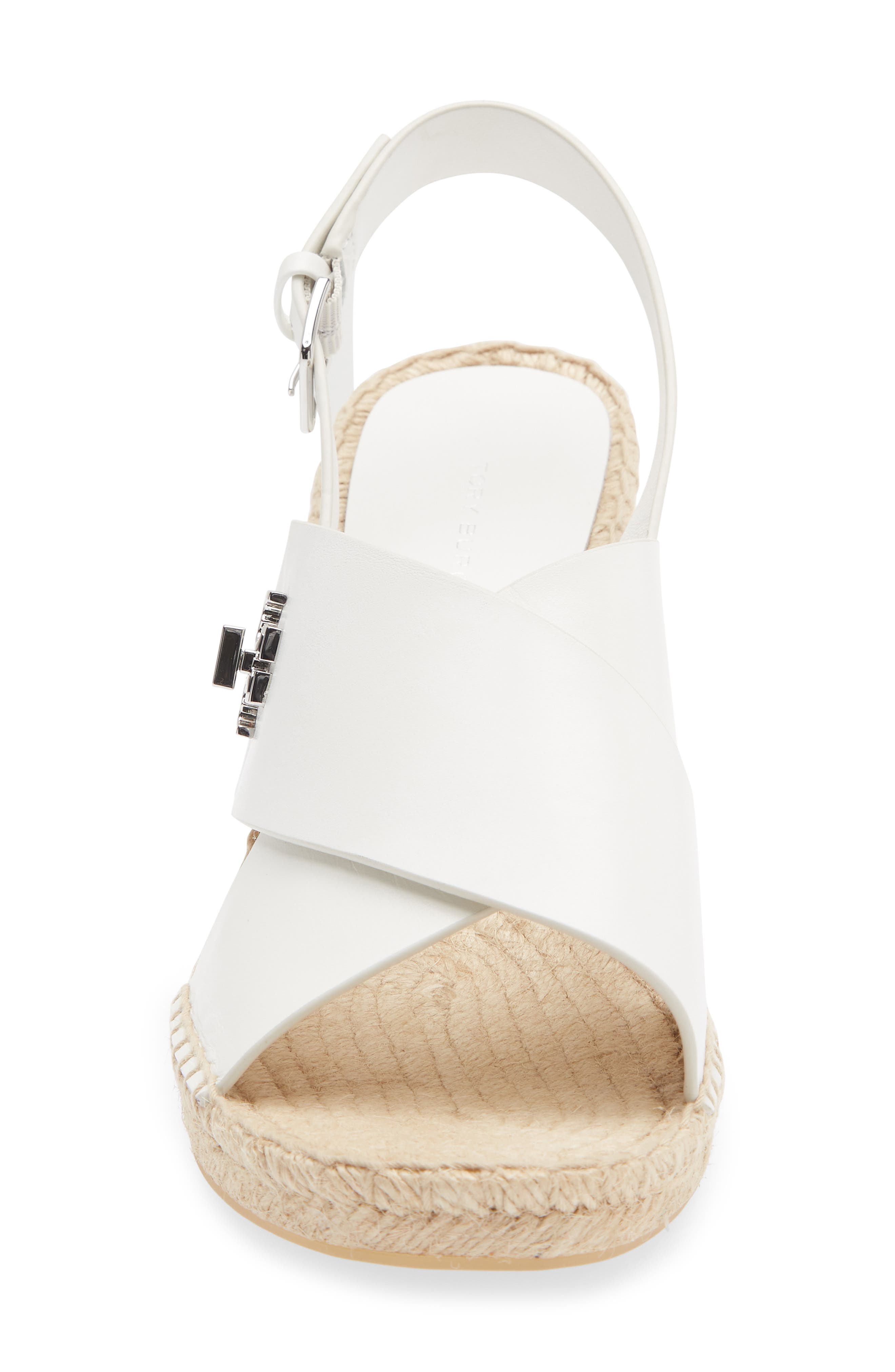 Turnlock Espadrille Slingback Platform Wedge Sandal, Alternate, color, WHITE