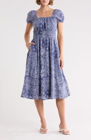 Melrose and Market Puff Sleeve Midi Dress