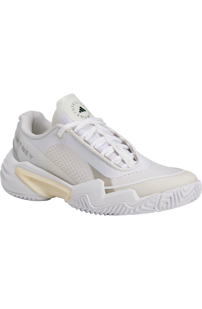 adidas by Stella McCartney Barricade Tennis Sneaker, Main, color, White/ Almond Milk/ Grey