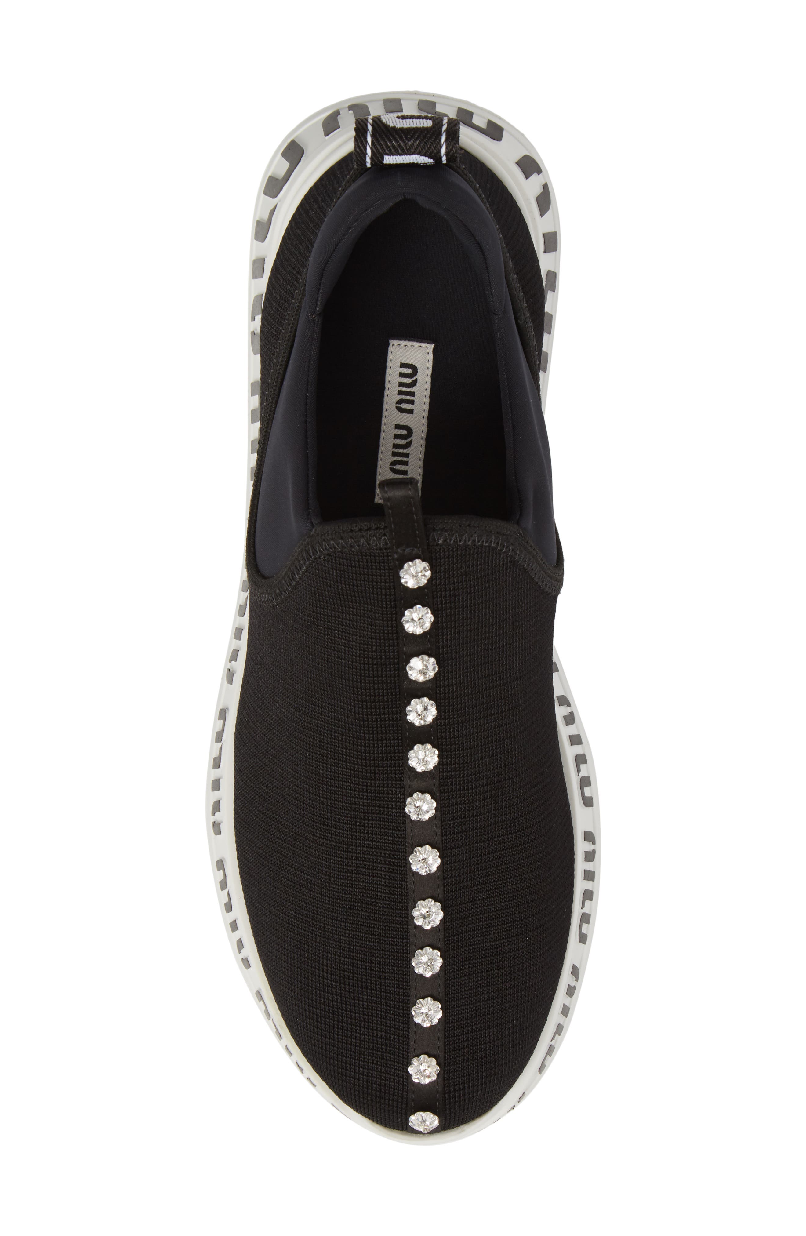 Miu Miu Logo Slip-On Sneaker, Alternate, color, 