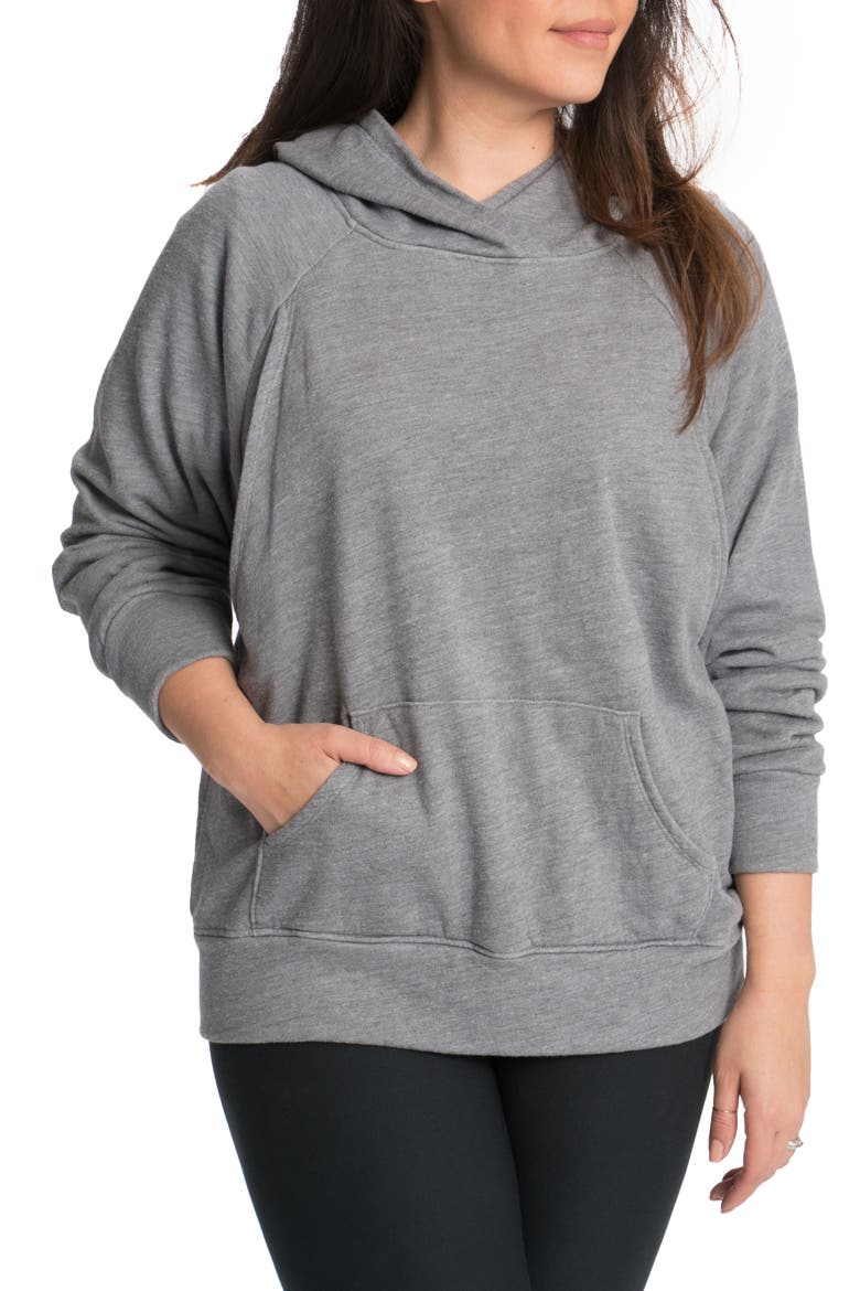 Relaxed Daily Maternity/Nursing Hoodie, Main, color, HEATHER GREY