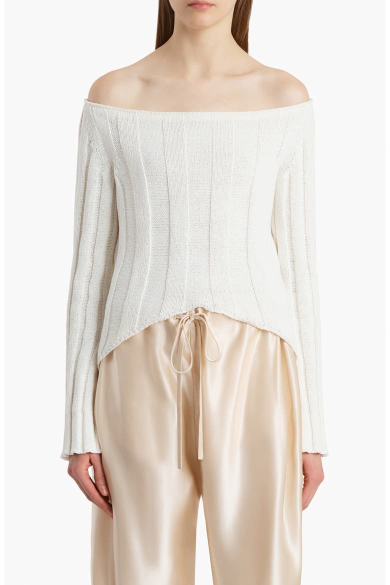 Sylas Off the Shoulder Rib Sweater, Main, color, GLAZE