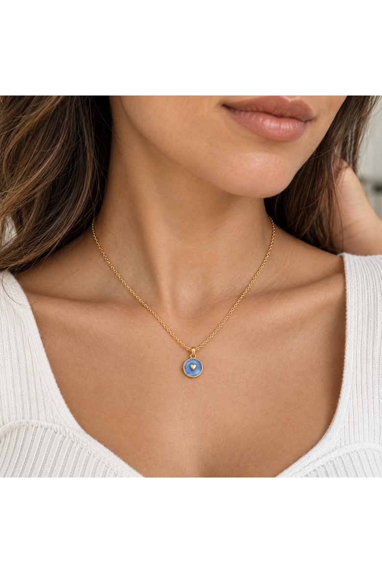 Gold Tone Swirl Heart Necklace, Alternate, color, Gold