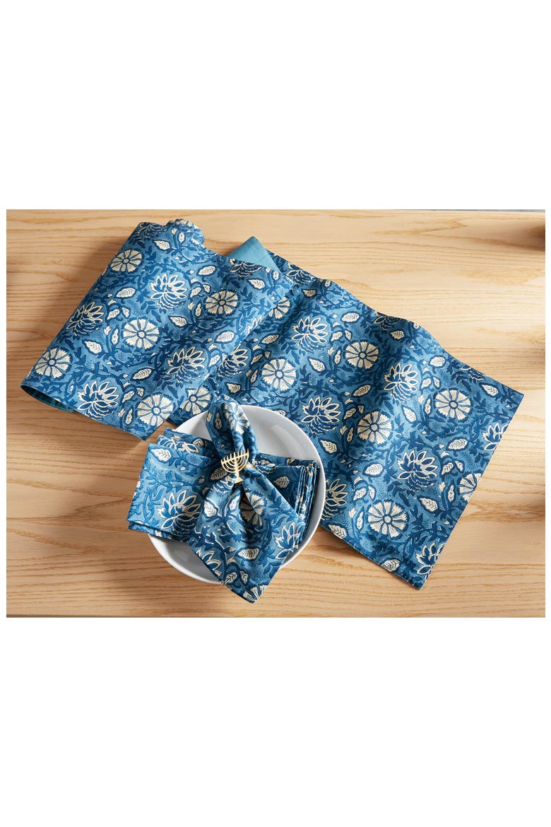 Floral Cotton Table Runner, Alternate, color, BLUE MULTI