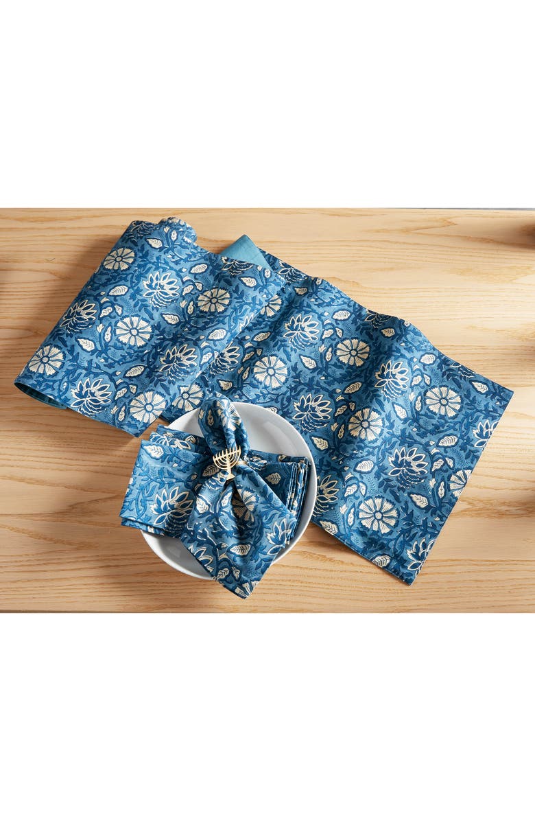 tag Floral Cotton Table Runner, Alternate, color, Blue Multi