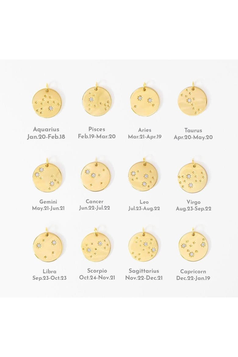 14k Gold Plated Star Constellation Necklace 12 Zodiac Signs Gift Guide, Alternate, color, Gold - Aquarius