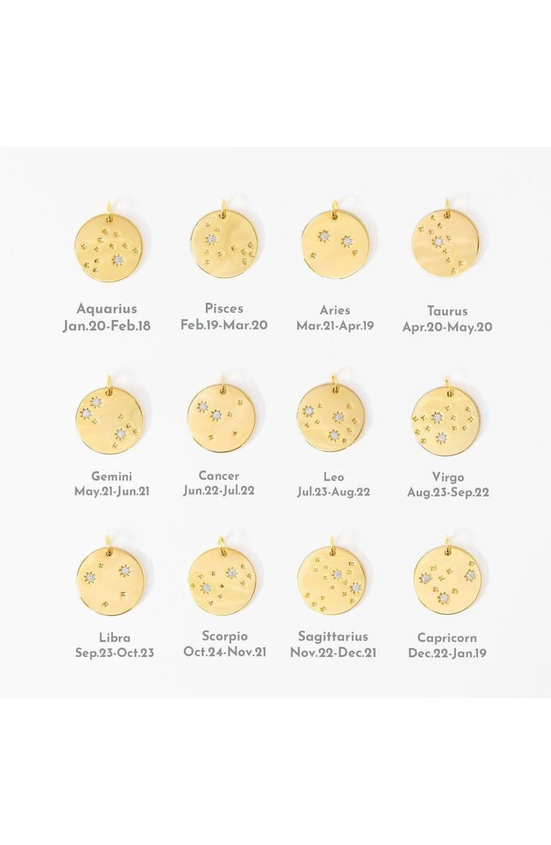 Bearfruit Jewelry 14k Gold Plated Star Constellation Necklace 12 Zodiac Signs Holiday Gift Guide, Alternate, color, Gold