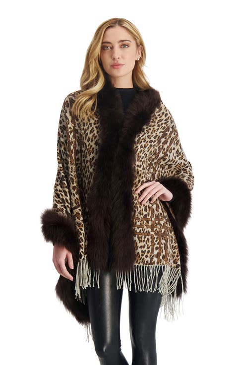 Cashmere Stole With Shearling Lamb