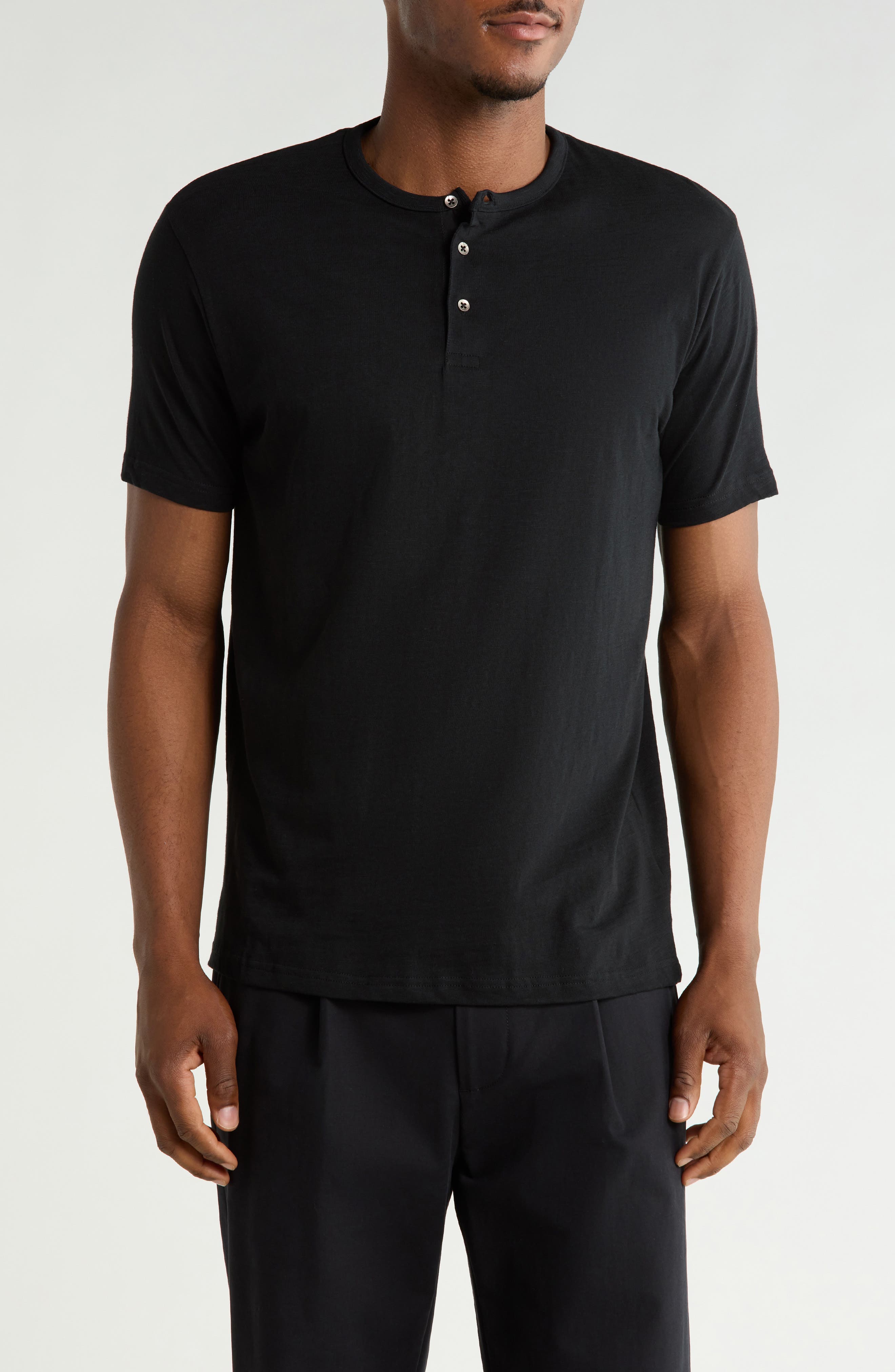 DENIM AND FLOWER Henley Short Sleeve T-Shirt