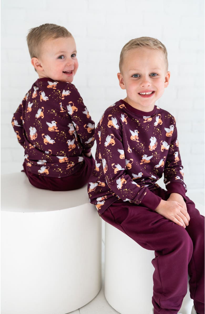 Laree + Co Griffin Luxe Jogger Set, Alternate, color, Burgundy