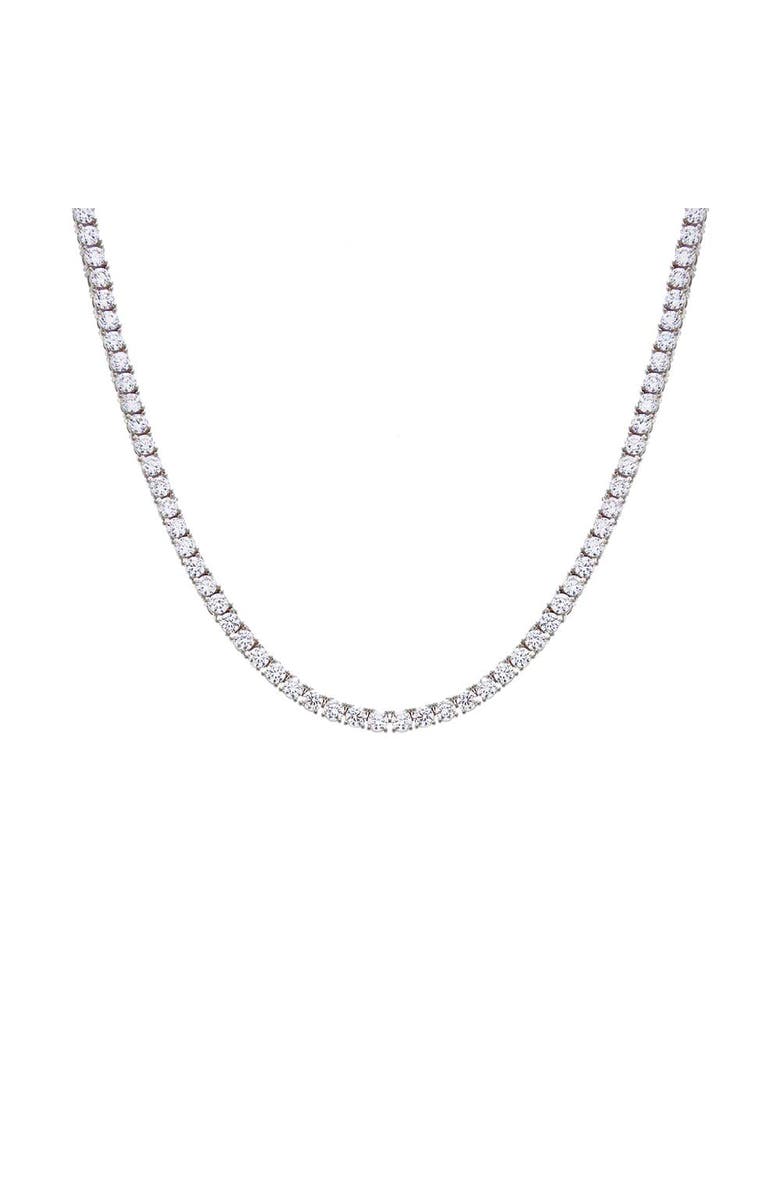 BY ADINA EDEN CZ Tennis Necklace, Main, color, Silver 2