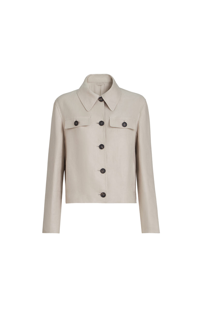 Brunello Cucinelli Linen diagonal jacket, Alternate, color, Beige