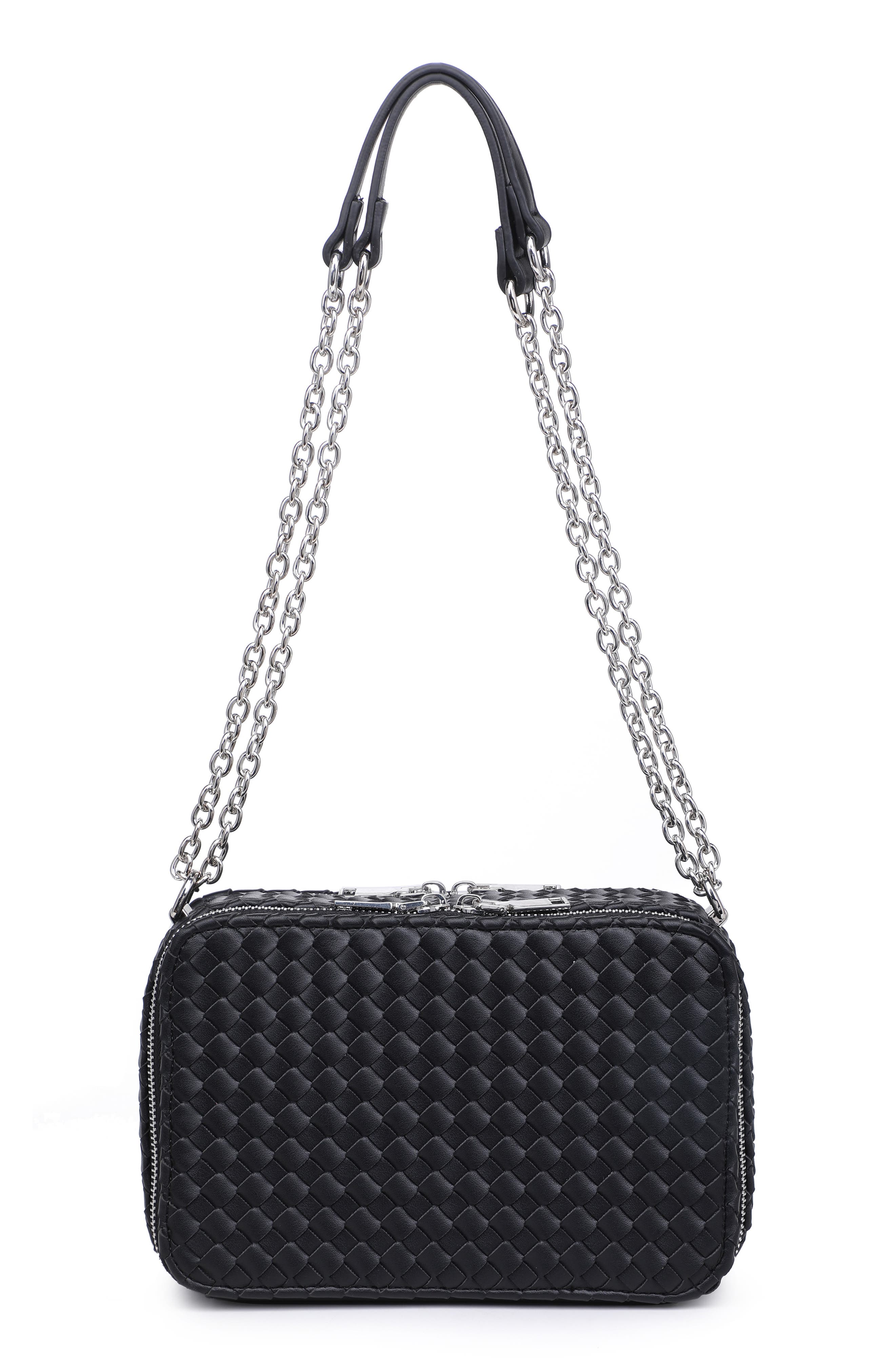 URBAN EXPRESSIONS HANDBAGS Chain Strap Woven Shoulder Bag, Alternate, color, 