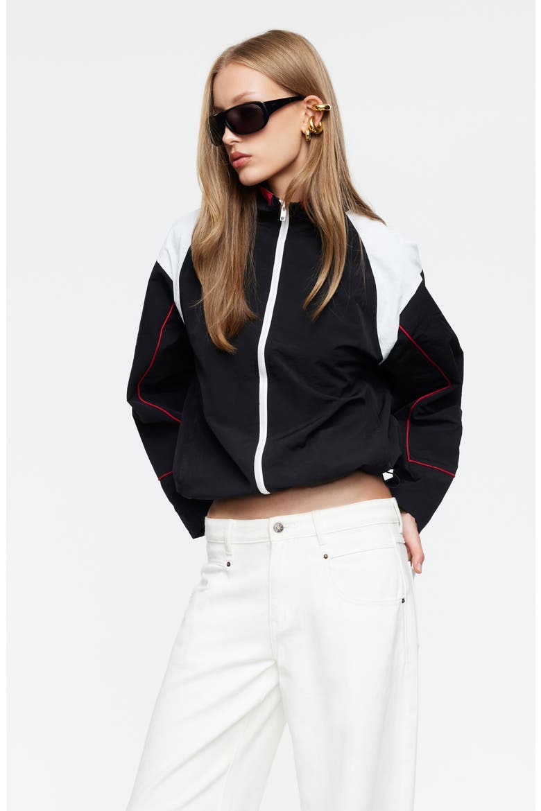 Shoreline Colorblock Windbreaker Jacket, Alternate, color, NOIR