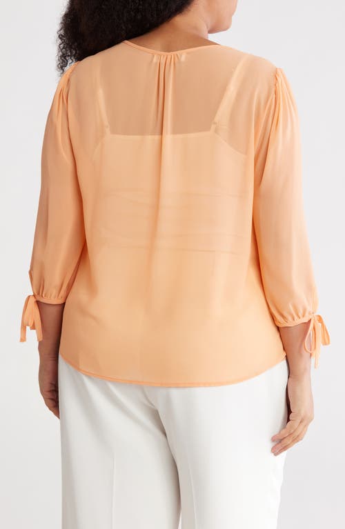 Renee C V-neck Tie Sleeve Top