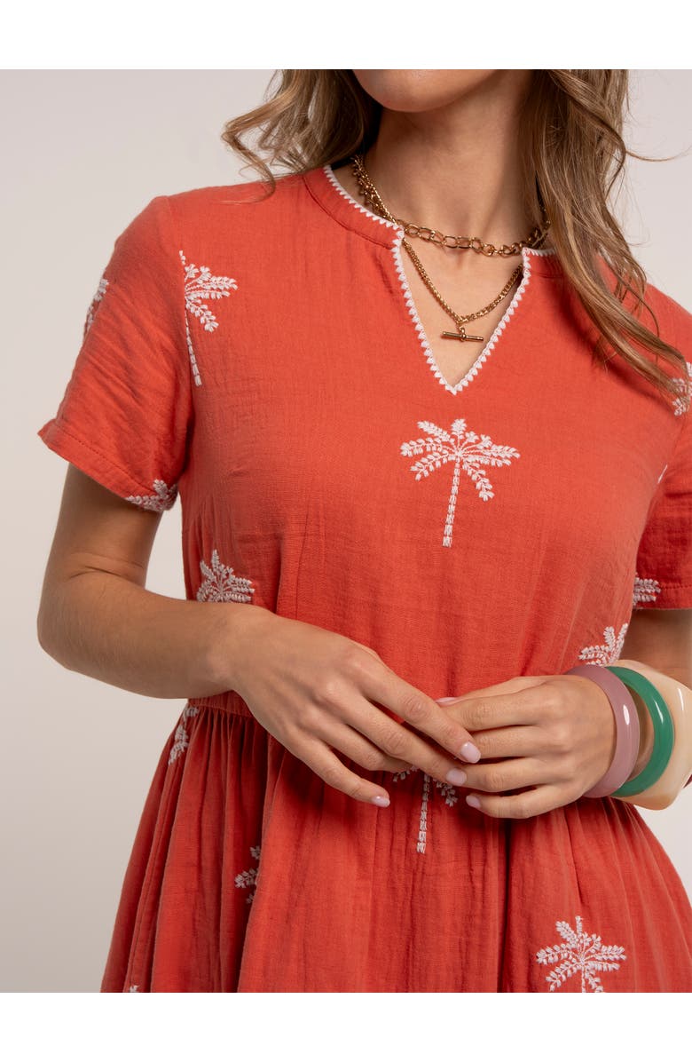 Brakeburn Sol Embroidered Midi Dress, Alternate, color, Rust
