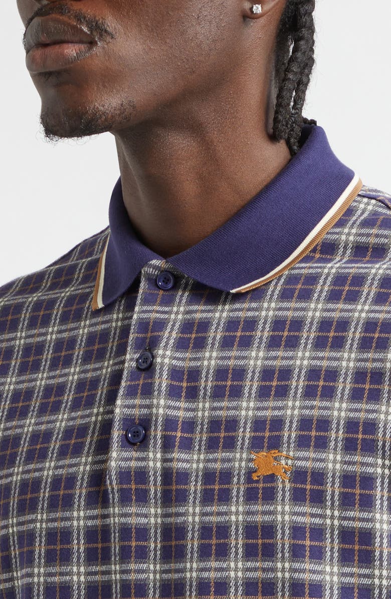 Burberry Pelham Tipped Check Polo, Alternate, color, Pilot Blue Check